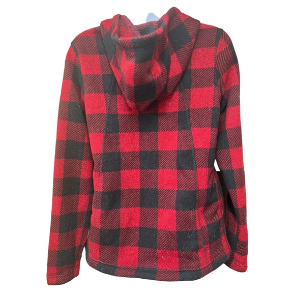 Sz Small The North Face Jacket Red Black Check - Picture 5 of 6